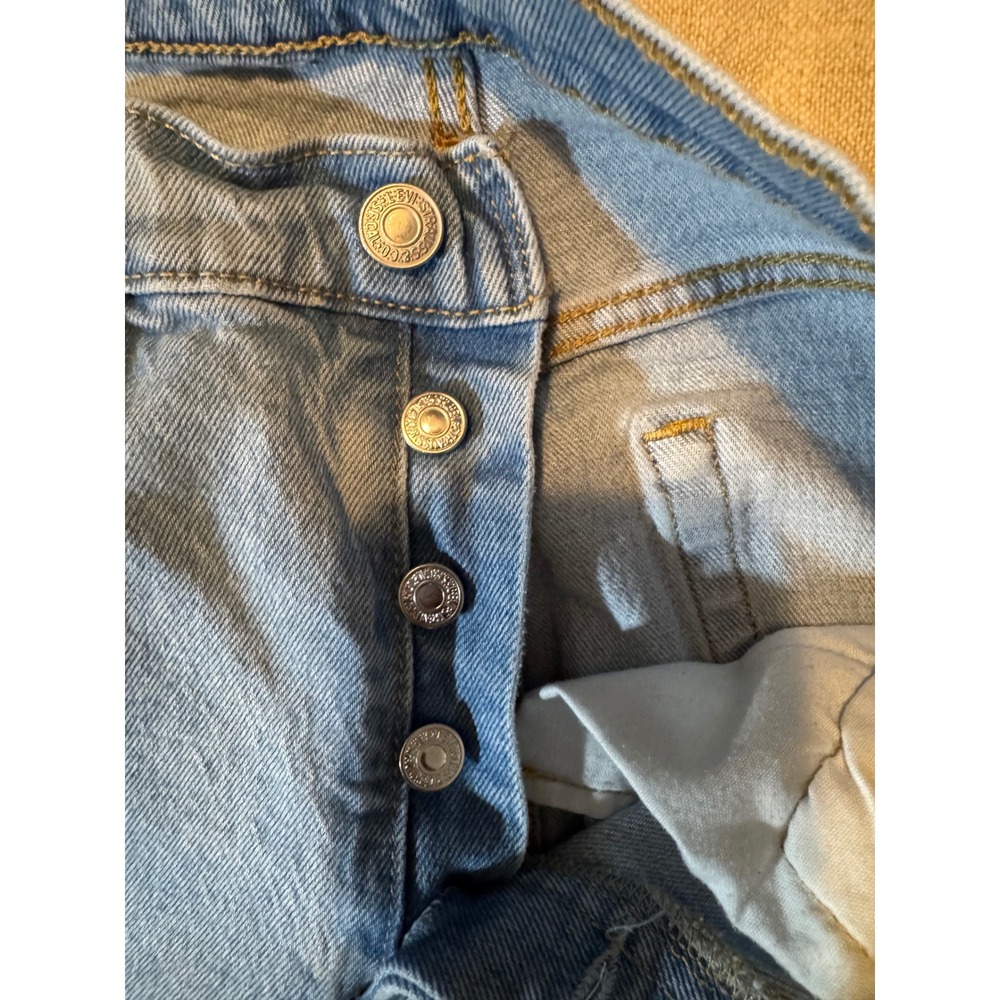 Levis Premium 501 Original Fit Jeans Light Wash Straight Leg W29 L30 - Picture 4 of 7
